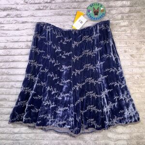 Cynthia Steffe Sz 10 Blue Violet Velvet Floral Embroidered Lace‎ Skirt $288